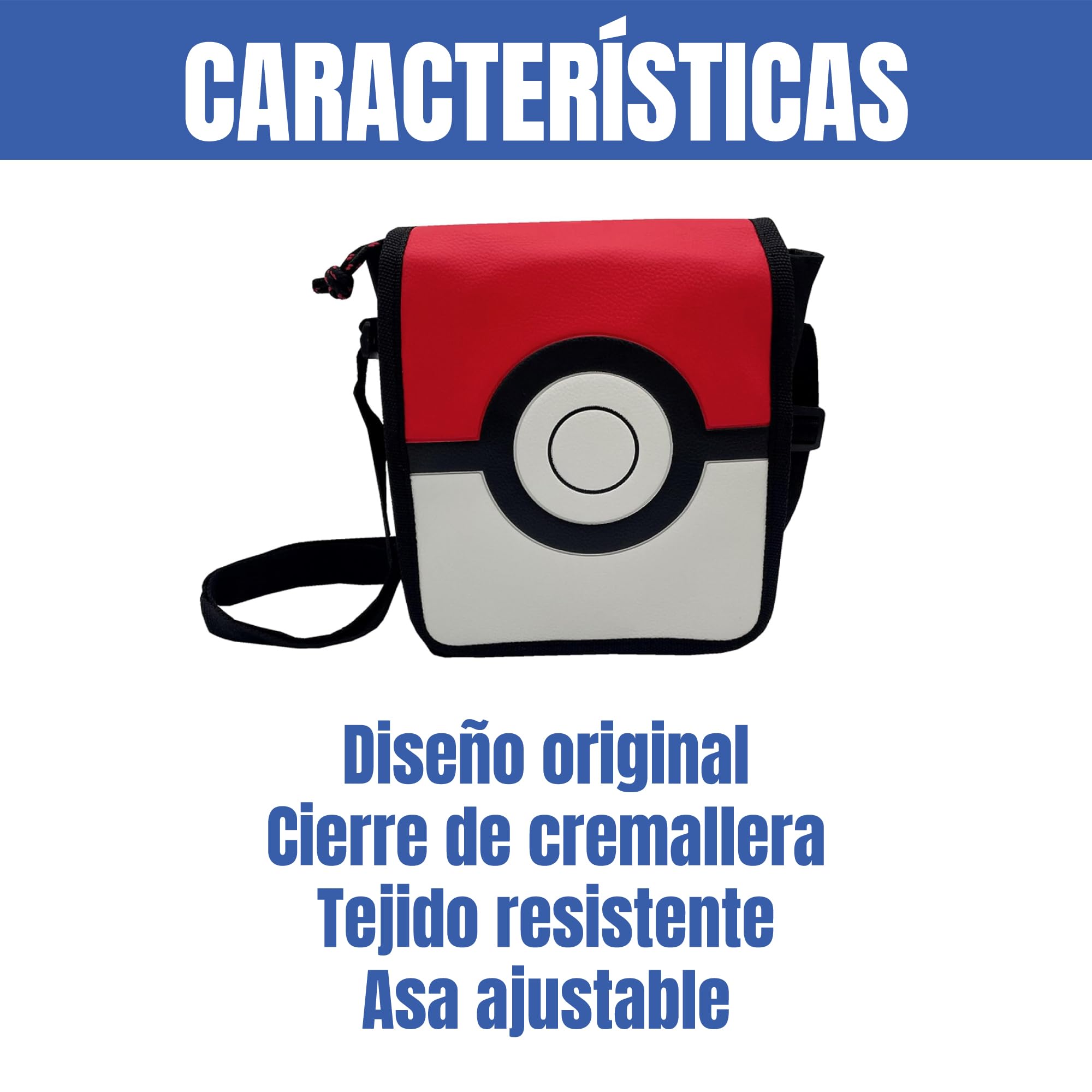CYPBRANDS Pokéball, Pokémon BD 281 PK Bandolera Unisex Niños, Blanco/rojo, Talla Única