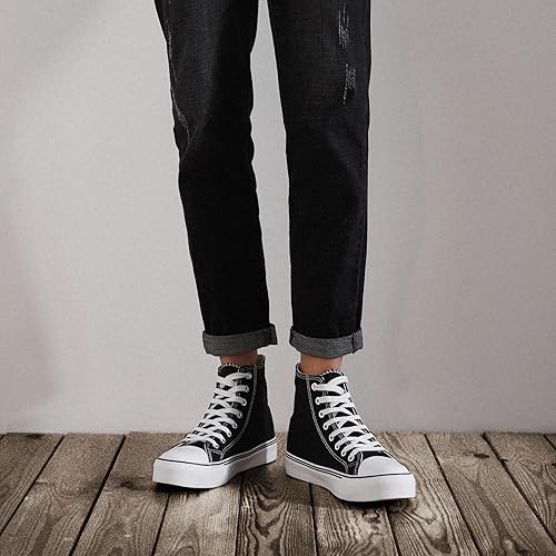 Miniatura 9 de ZGR Men's High Top Canvas Sneakers Lace Up Classic Casual Walking Shoes