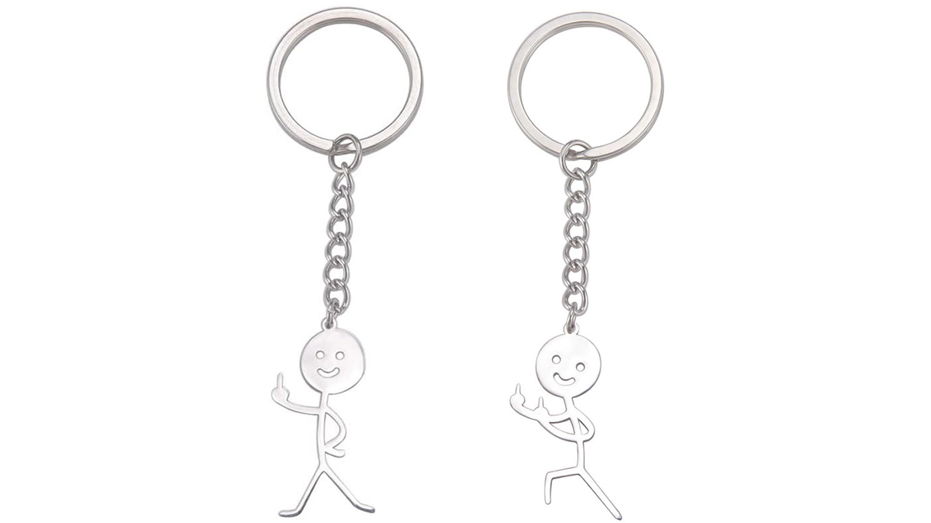 Porte-clés Signe 'I Love You' En Langue Des Signes - Acier Inoxydable, Design Original - Cadeau Mignon Pour Couple, Ami - 4