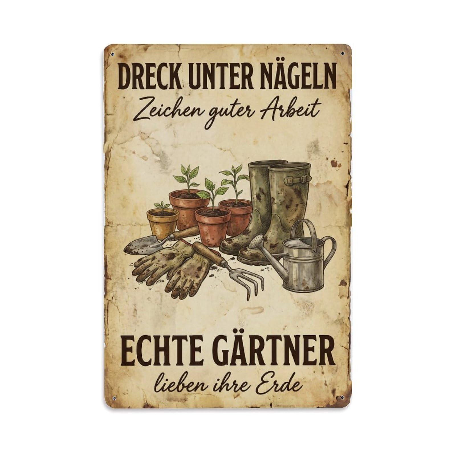 Vintage Funny Garden Soil Hands Homegrown Metal Tin Sign