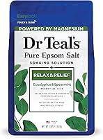 Dr Teal's Epsom Salt Magnesium Soak, Relax & Relief with Eucalyptus & Spearmint Essential Oils, 3 lbs