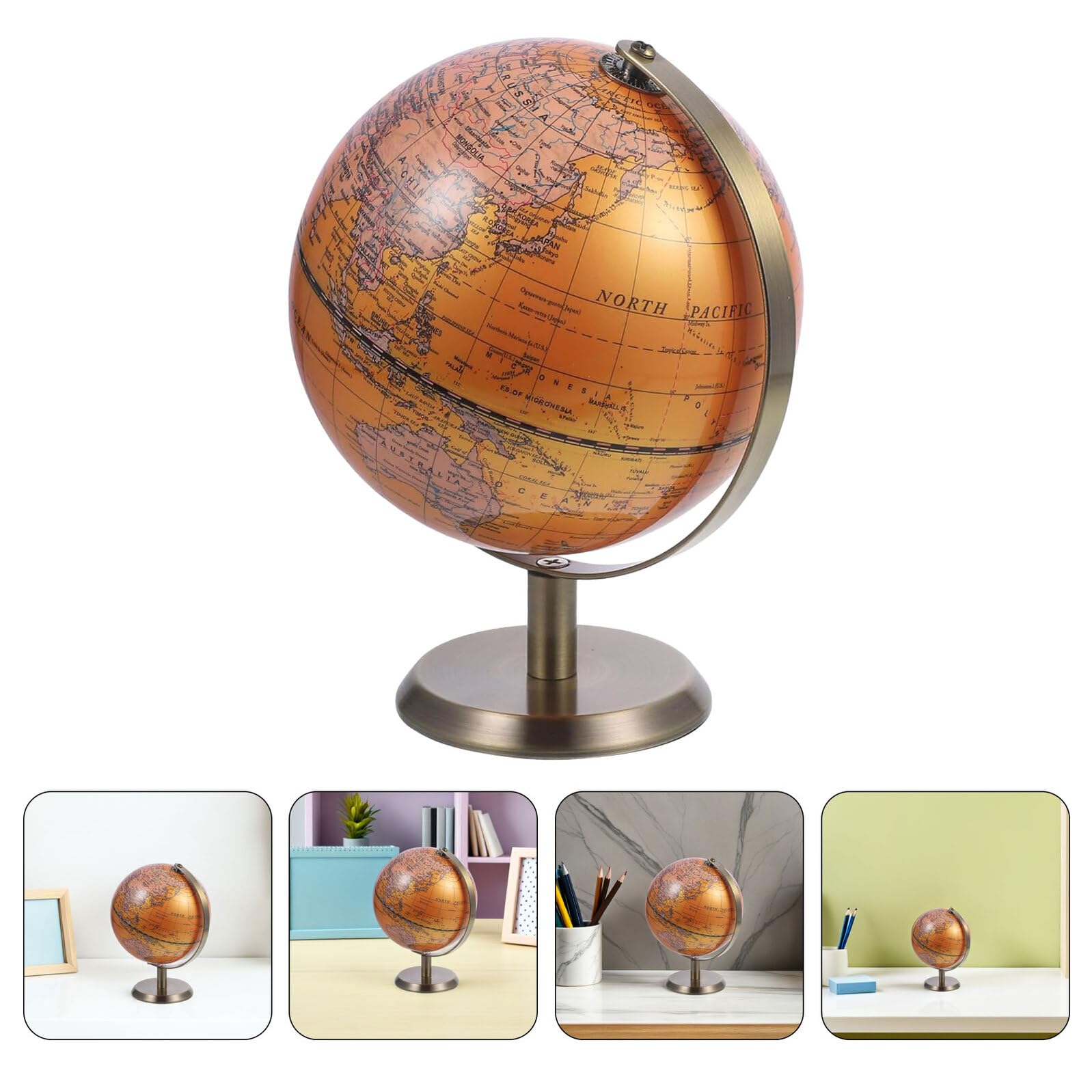 Homoyoyo Globo Terrestre Rotante Supporto Mappamondo per Ufficio e Scuola Esemplare Didattico di Geografia Decorazione per Scrivania e Casa
