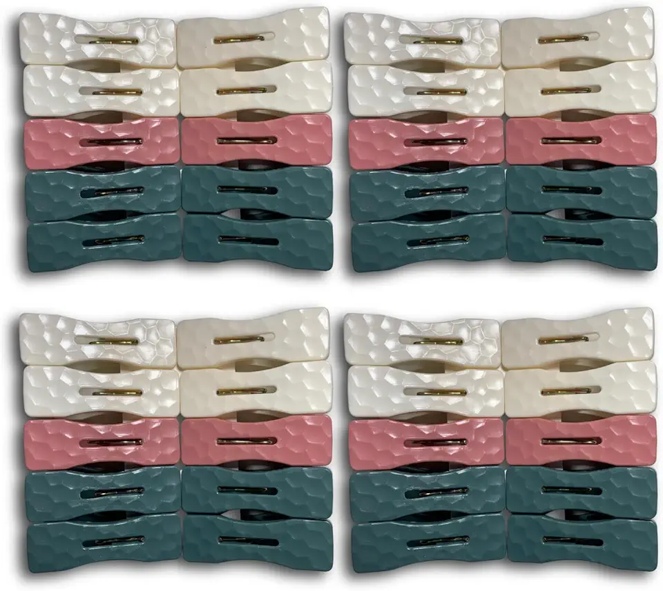 Kit 40 Prendedores De Roupa Premium Reforçados, Pregador Grande De Plástico, Design Moderno Para Lavanderia, Não Marca e Não Mancha Suas Roupas (40)