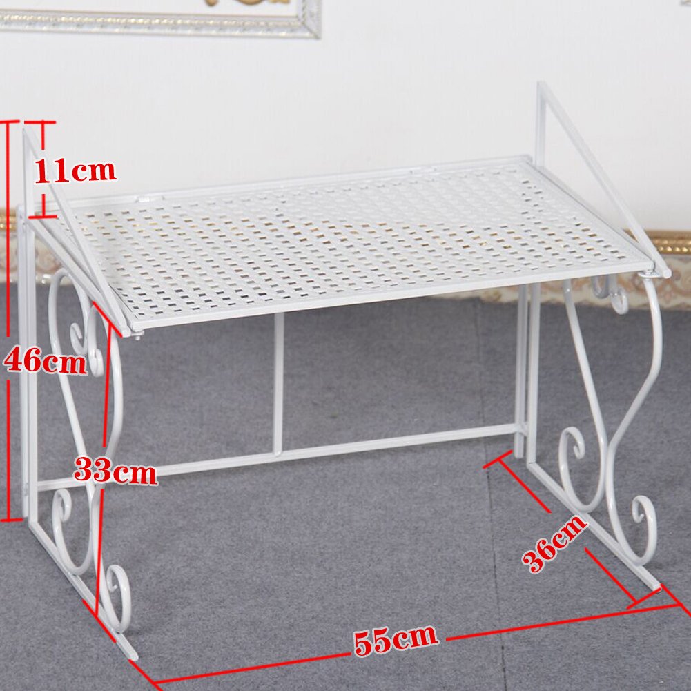 Dazone Etagère Micro-Ondes en Métal, Support de Four Micro-Onde Amovible Rangement de Cuisine avec 2 Niveaux pour Placer Four à Micro-Ondes, Vaisselle, Cafetière, Assiette ou Épices (Blanc)