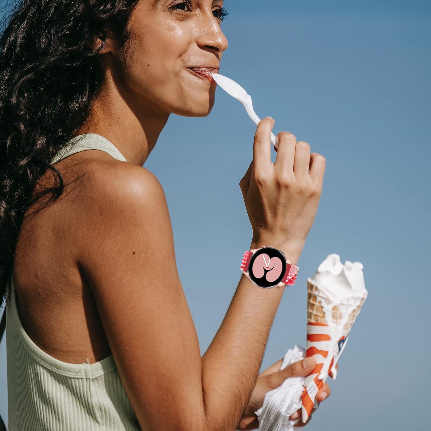 Issinlky 18 mm nylonowa opaska w oplocie kompatybilna z Garmin Venu 2S/Venu 3S/Vivomove 3S/Vivoactive 4S/Forerunner 255s/265s, elastyczny pasek z szybkozłączką do Huawei Watch GT5 41mm/GT4 41mm