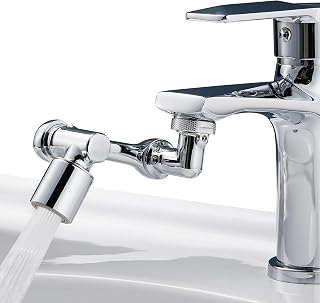 Rubinetto Rotante 1080 Gradi, Prolunga Rubinetto Allungabile con Rotazione 360 per Bagno, Snodo per Estensione Lavandino Cucina in Ottone, Areatore Rompigetto con Filtro Antispruzzo, M20 M22 M24