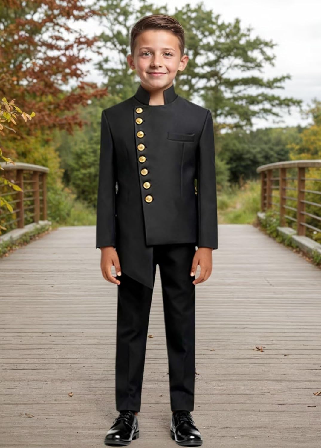 African Suits for Boy Kids Slim Fit 2 Piece Toddler Suit for Boys Formal Wedding Prom Outfit Jackets Pants