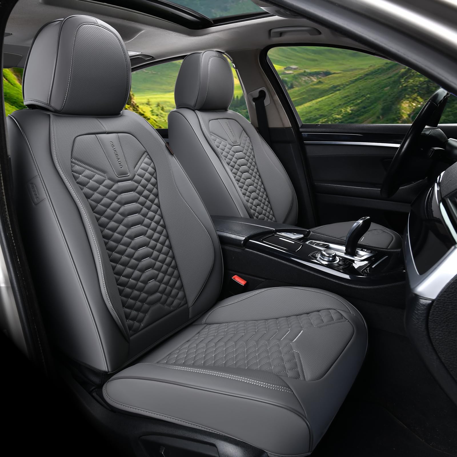 JIAMAOXIN Optima Seat Covers, 5 Seats Full Set Faux Leather