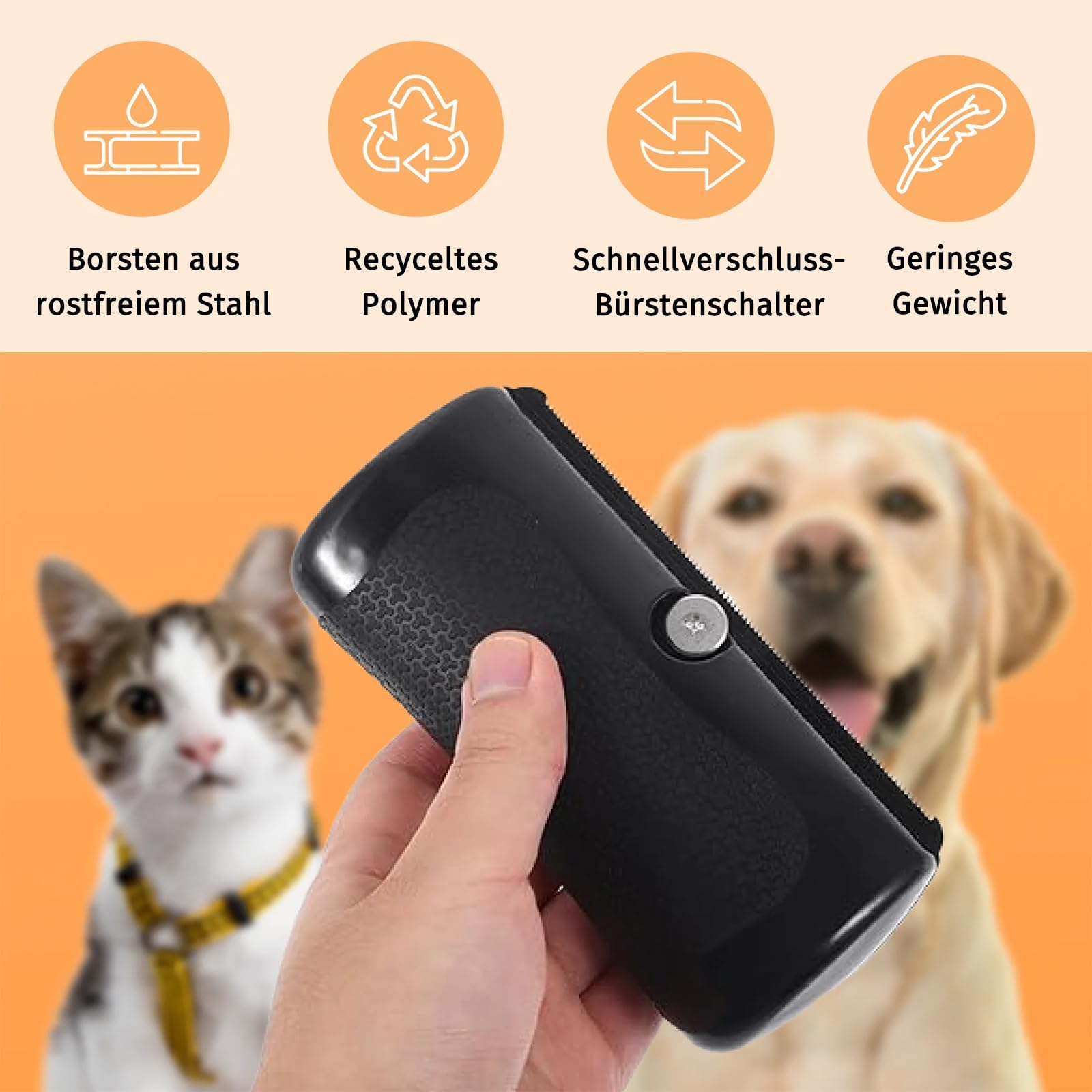 Per Groomify Spazzola per animali domestici,Per Groomify Spazzola Mr Waggy Tails,Spazzola per Toelettatura Cani e Gatti, Rimuovi Pelo Animali,Pettine Cani Gatti Animali Domestici,Deshedding Pet Comb
