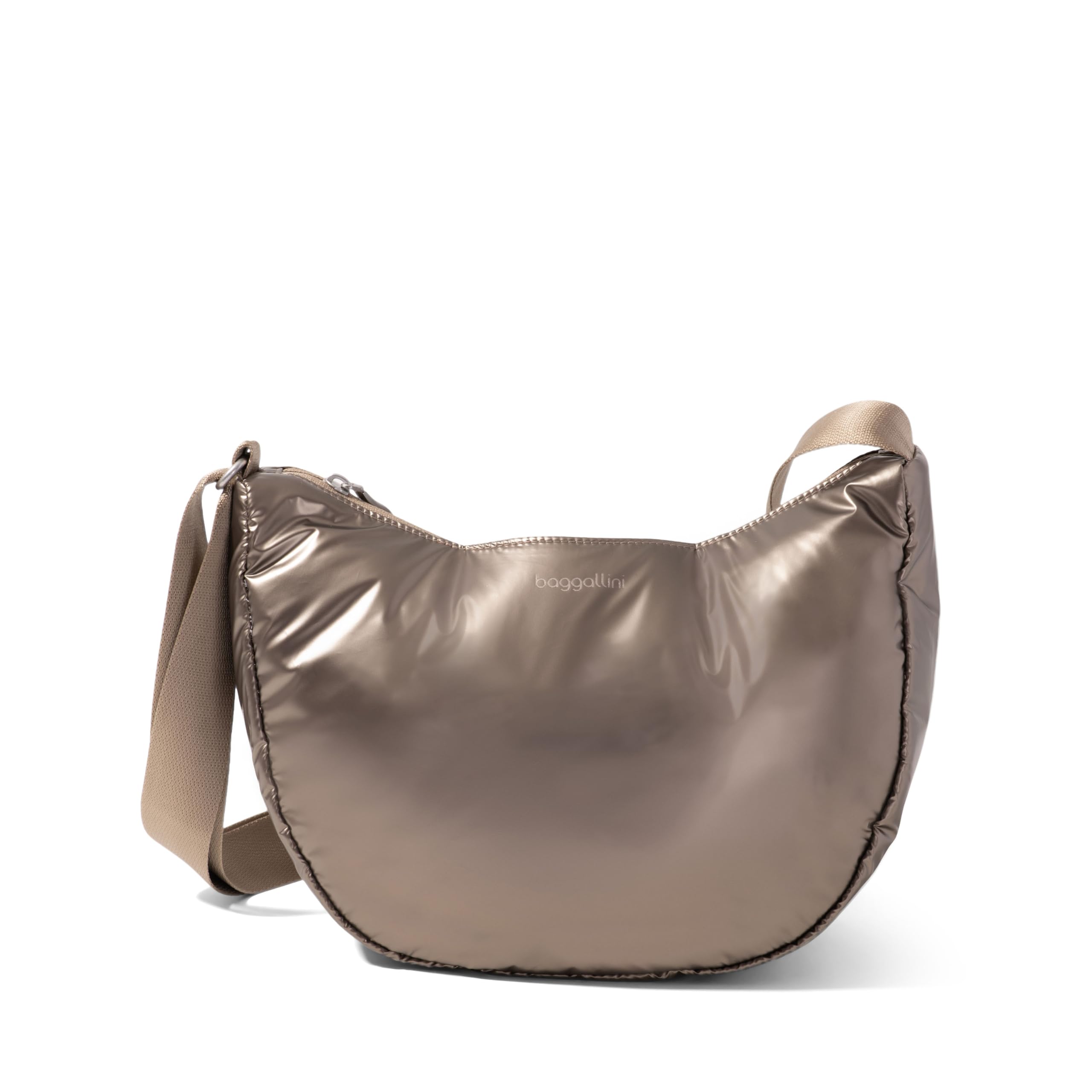 Baggallini Swift Crescent Crossbody Bag for Women - Lightweight 12"x8" Travel Purse Handbag