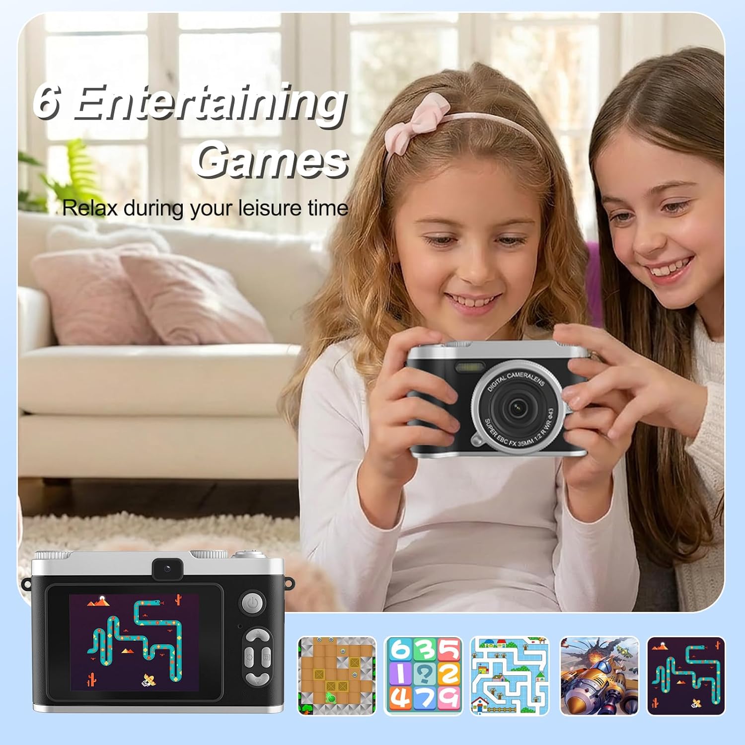 CITALEO Small Digital Camera- 48MP HD 8X Zoom Compact Digital Cameras with 20+ Filters, Mini Digital Camera for Teenagers Students & Pet Camera, 5 Game Camera