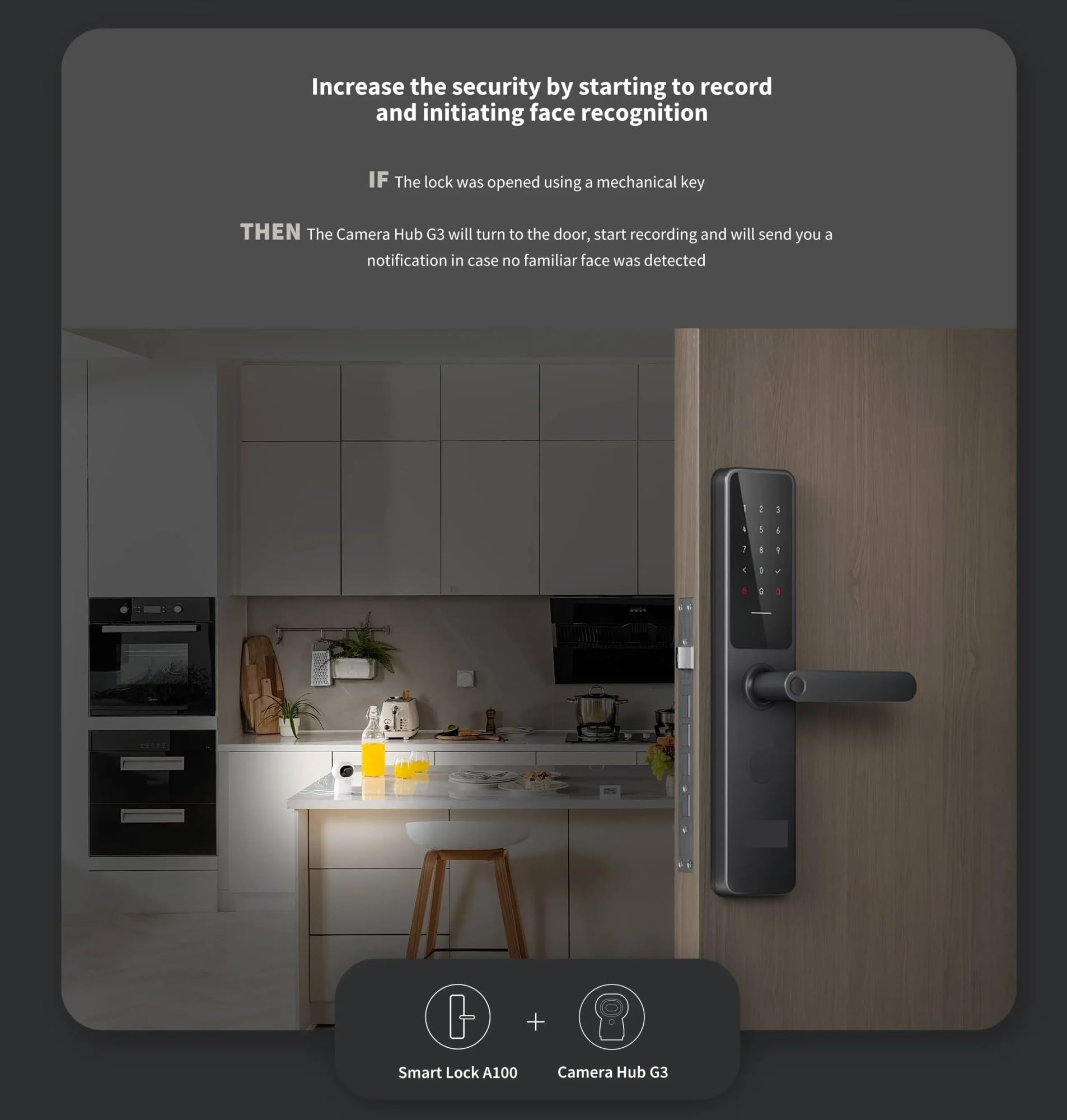 Serratura intelligente, Smart Door Lock A100 Pro Blocco impronte digitali APP Bluetooth Password NFC