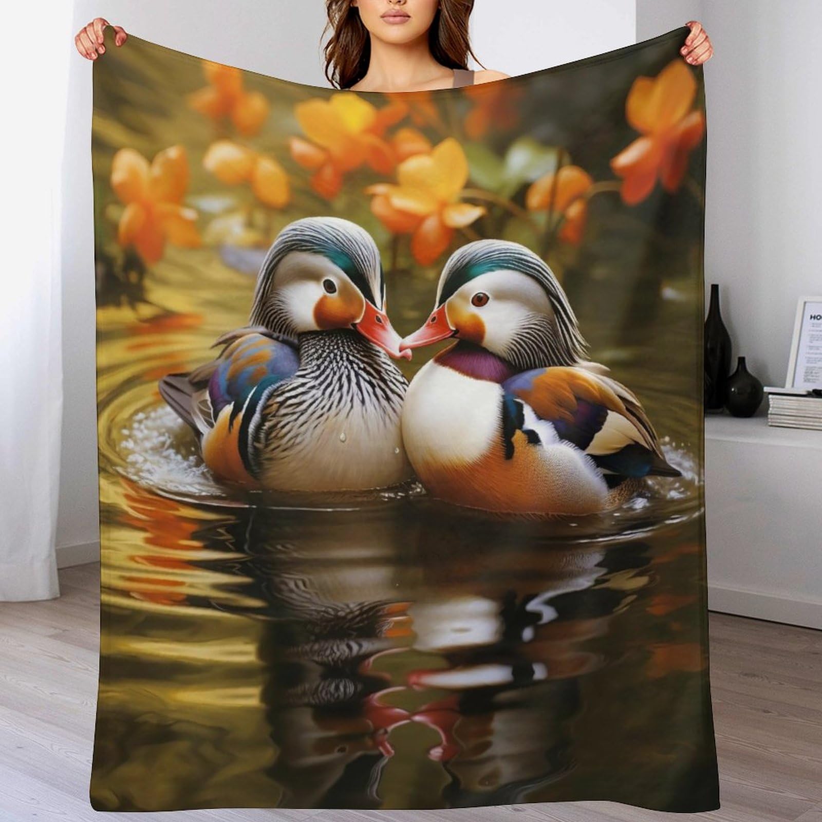 Couverture de canard mignon en plaid polaire pour canapé et moments cocooning