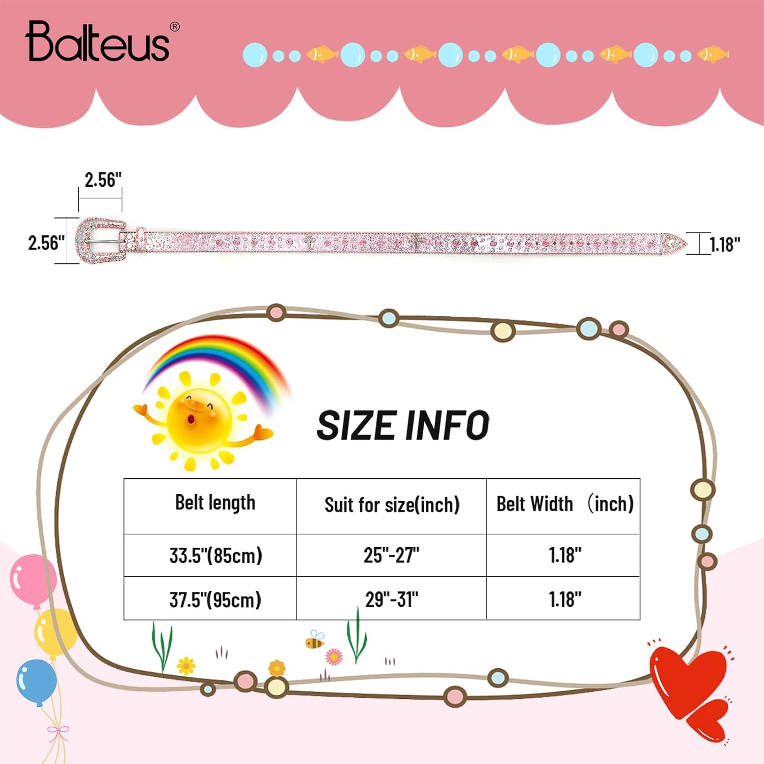 Kids Rhinestone Belt for Girls and Boys,Fashion Western Cowgirl Cowboy Bling Studded Design Leather Belt Diamond Belt - Image 9