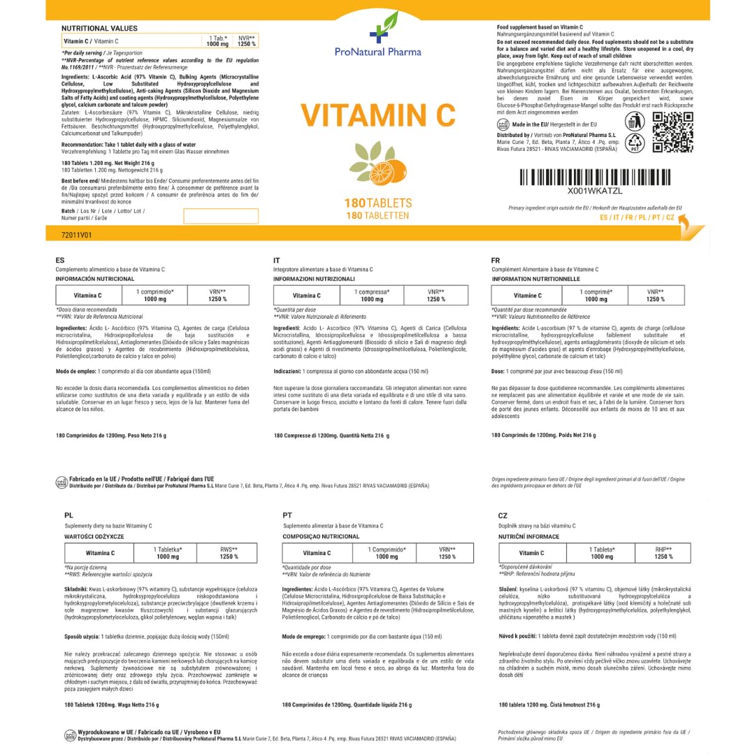 VITAMIN C 10MG Tablets 180 Tablets (6 Month Supply) High Strength