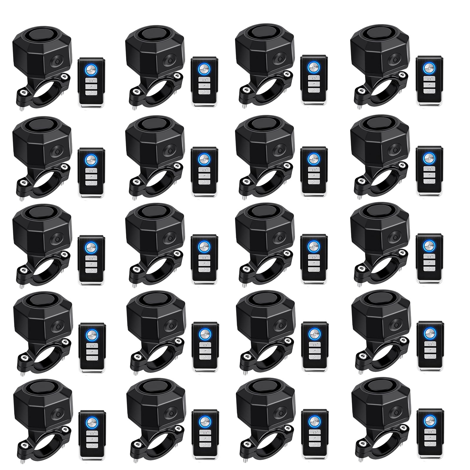 NineLeaf Alarm with Remote Control,Bike Alarm with Remote USB,Electric Bicycle Charging Protection Device,IP65 Waterproof,Anti-Theft,USB-C Rechargeable,for Bicycles, Motorcycles, E-Bikes,20PK