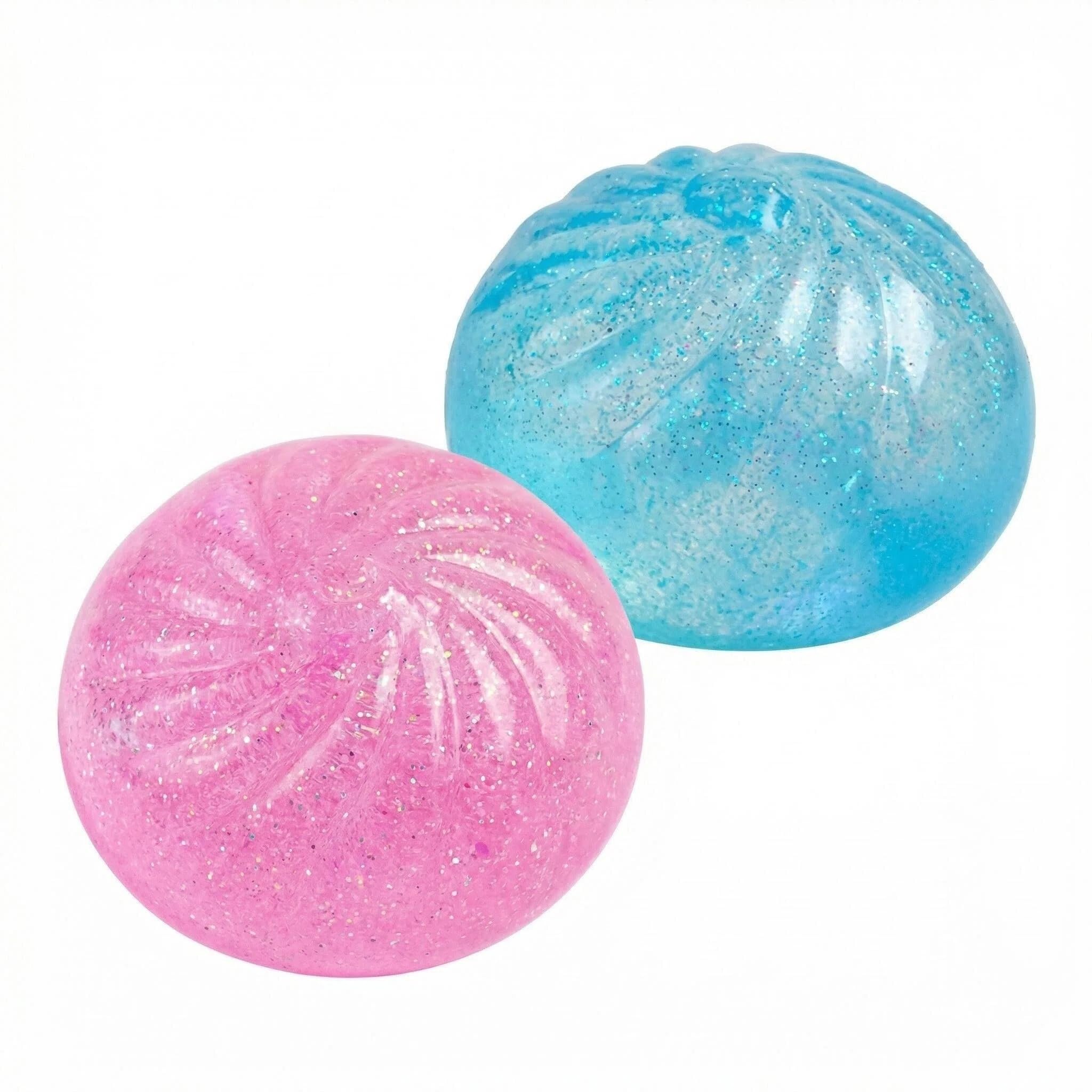 2PCS Dumpling Squishy Giant Squishy Dumpling Toy Colorful Dumplings Stress Balls Fidget Sensory Toy Glitter DumplingSquishy Squeeze Dough Ball Stress Relief Toys Desk Toys for Adults
