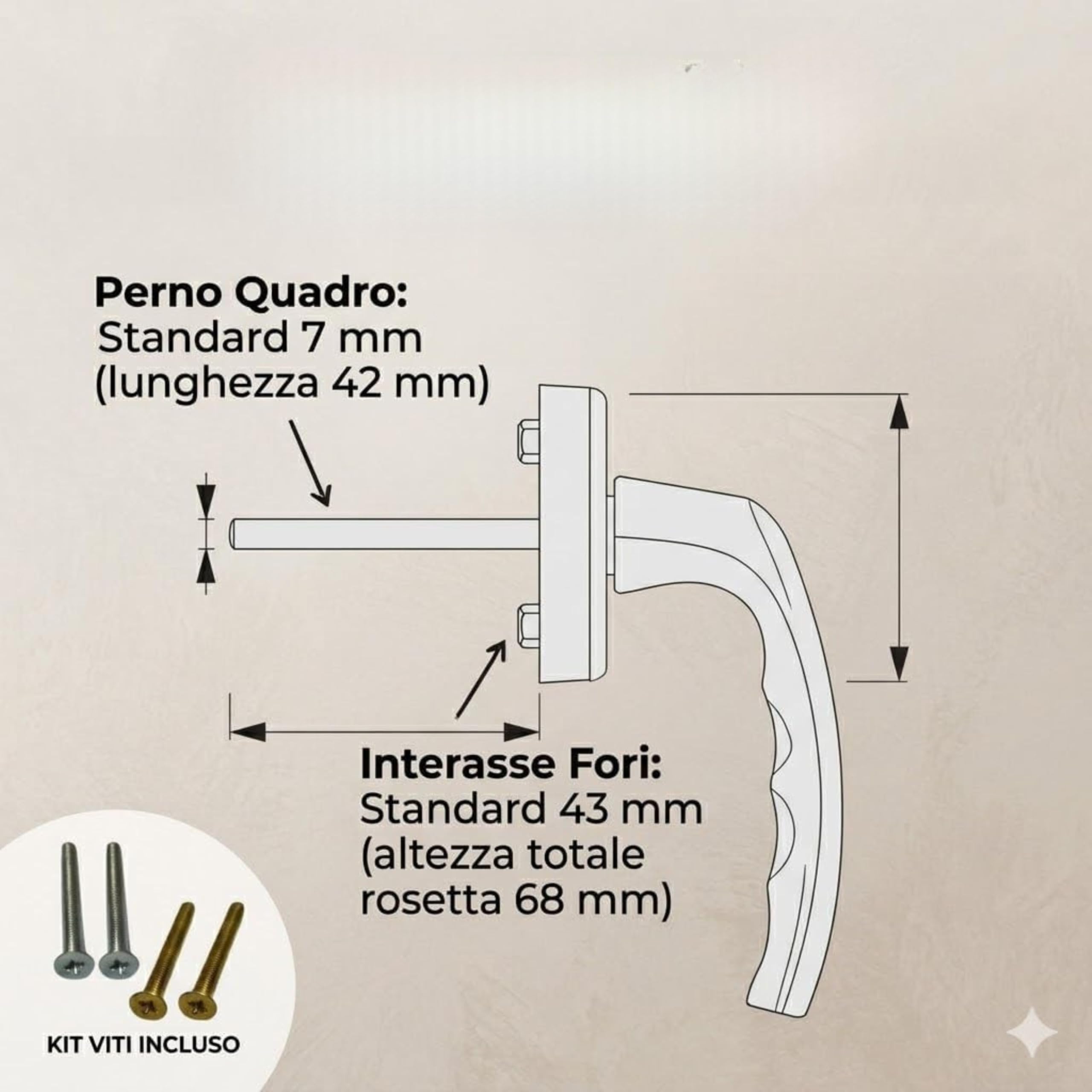 Maniglia per Infissi STAR Bronzo - Maniglia per Porta Finestra e Infissi Alluminio o PVC - Meccanismo Apertura 360 Gradi - Ferramenta Casa e Accessori Finestre - Maniglie Interne (Bronzo)