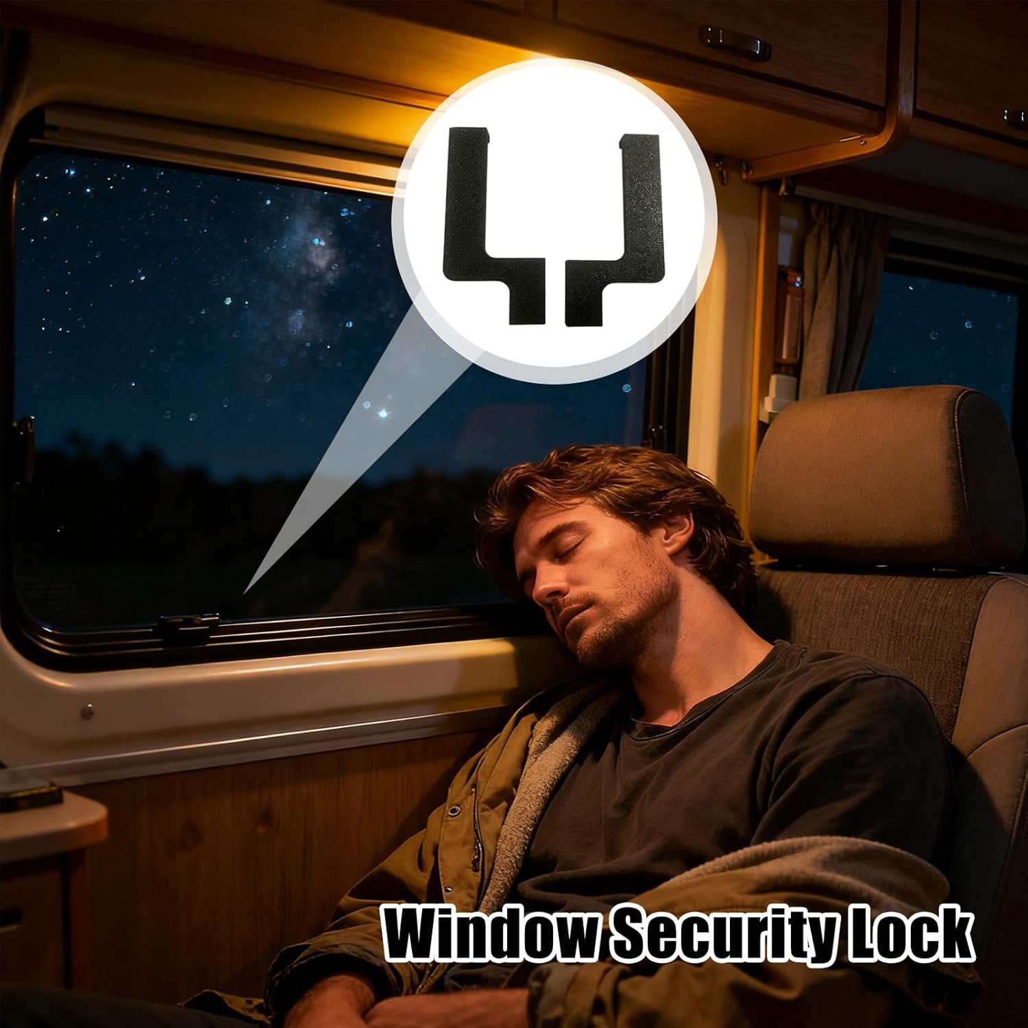 Window Locks Security, 3 Pack Caravan Window Security Lock Latch, Reusable Campervan Win-dow Safety Lock for Travel Trailer Inside Road Trip Outdoor Camping Protection Men Women