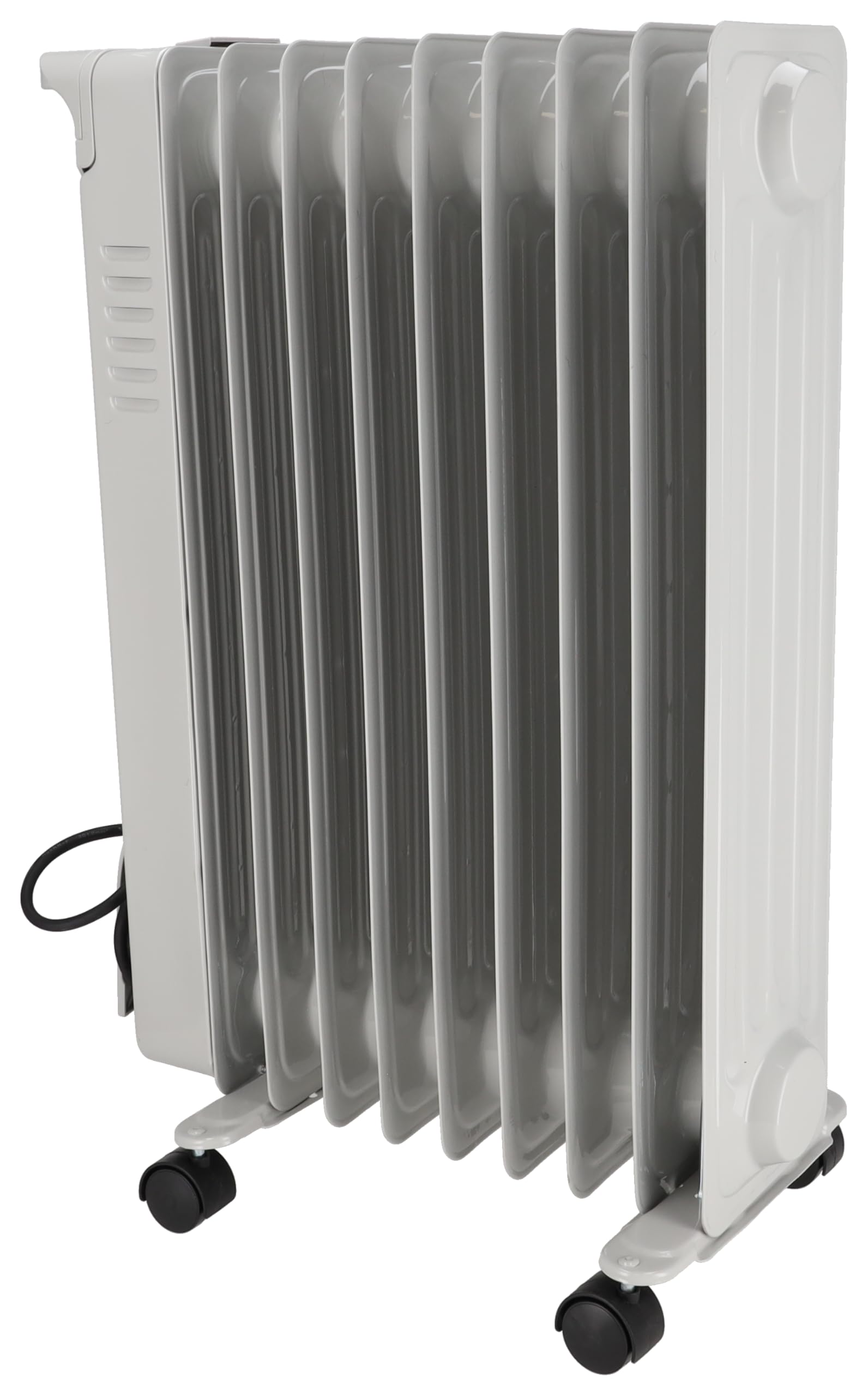 Ölradiator mit Lüftung DESCON 2000 W + 400 W, Heizgerät zur Zusatzbeheizung, Thermostat, Temperaturregelung, Lüfter, Transportrollen, Kipp- und Überhitzungsschutz