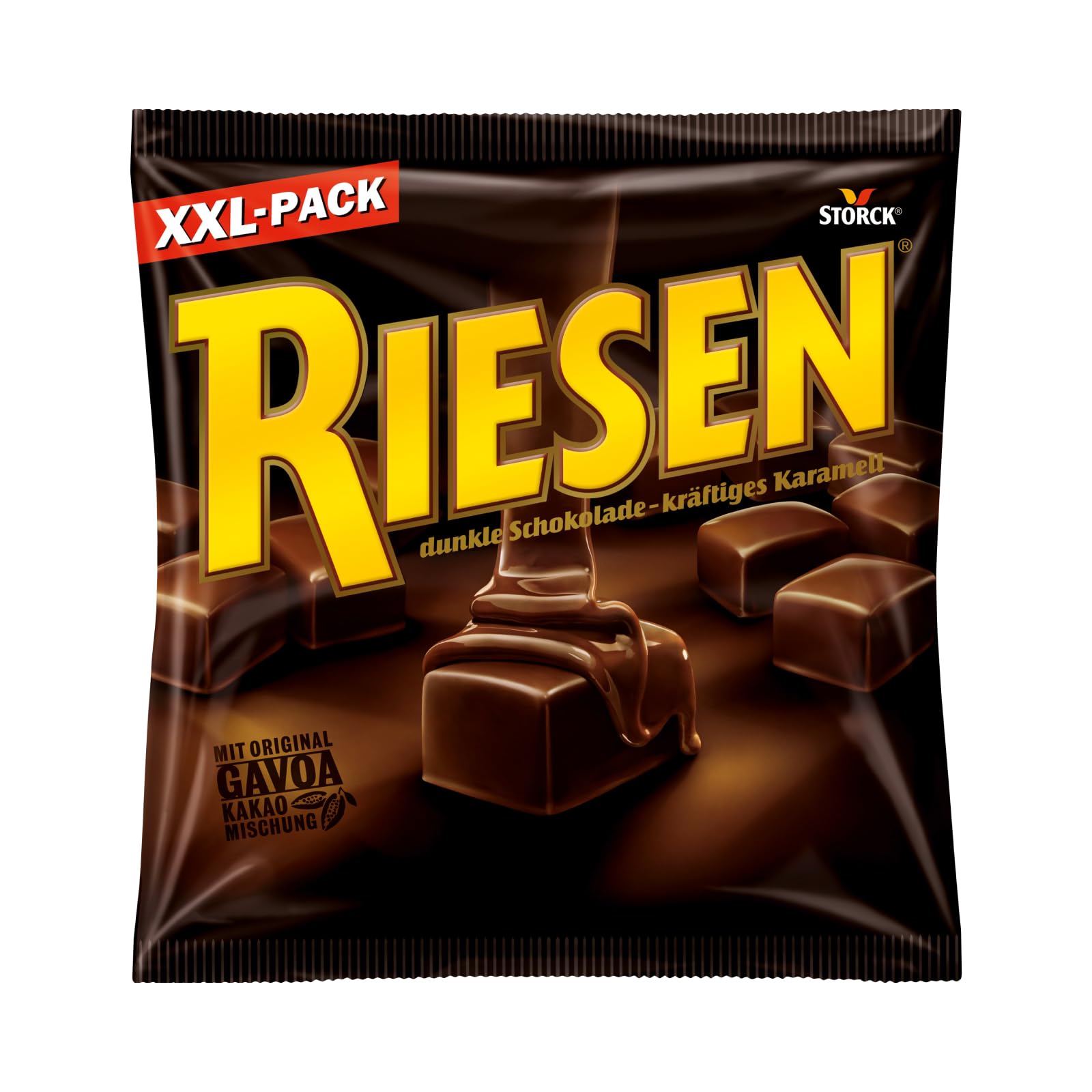 RIESEN – 1 x 377g – Bonbons mit Schokokaramell in kräftiger, dunkler Schokolade