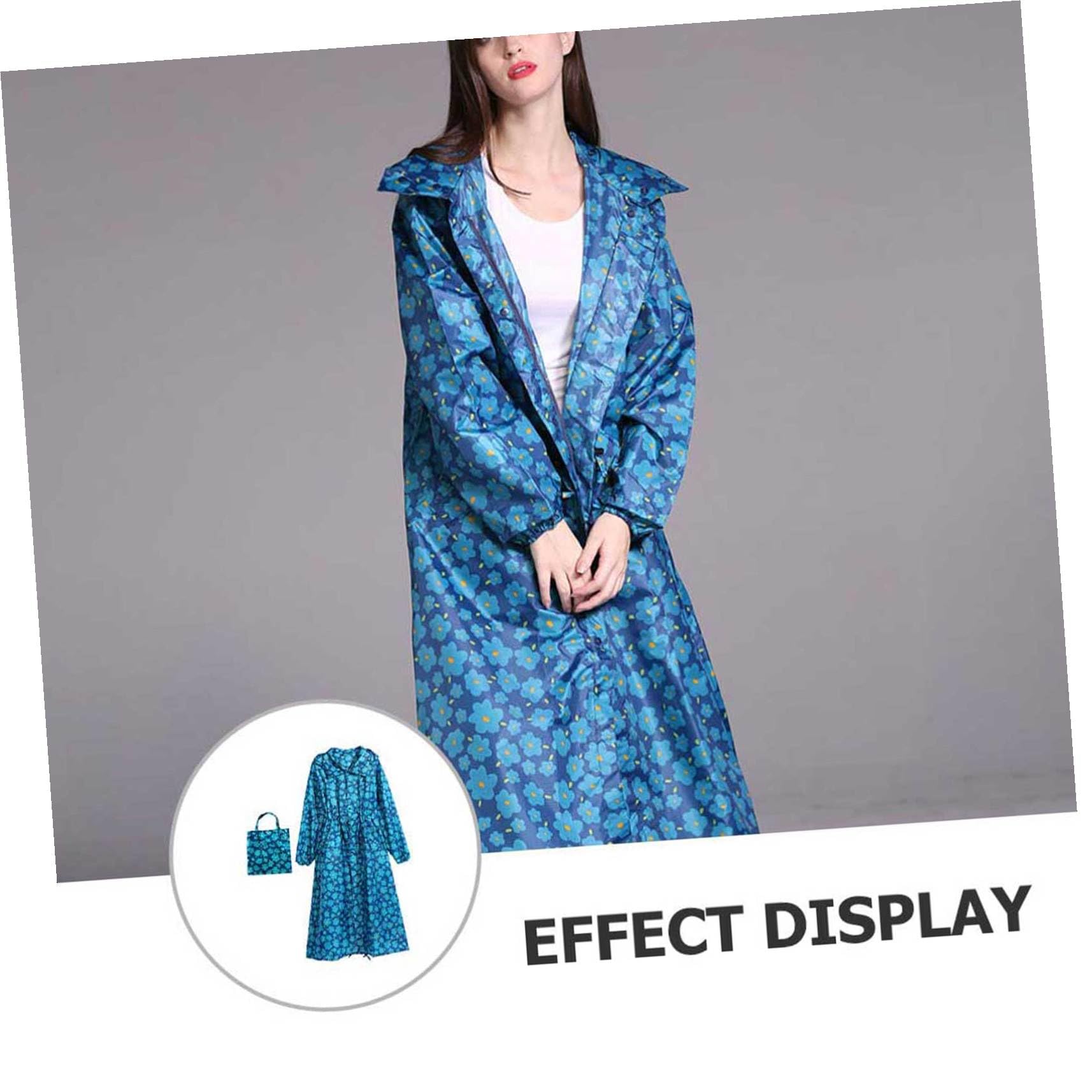 Homoyoyo Imperméable féminin Manteau imperméable pluie veste imperméable imperméables filles veste femmes vestes imperméables pour femmes imperméable femmes polyester Blue