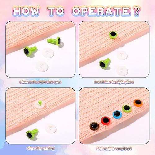 Miniatura 3 de Nelytiya 50 ojos de seguridad de 0.197-0.394 in de plástico para manualidades con arandelas para ojos de animales de peluche, juguetes de oso de