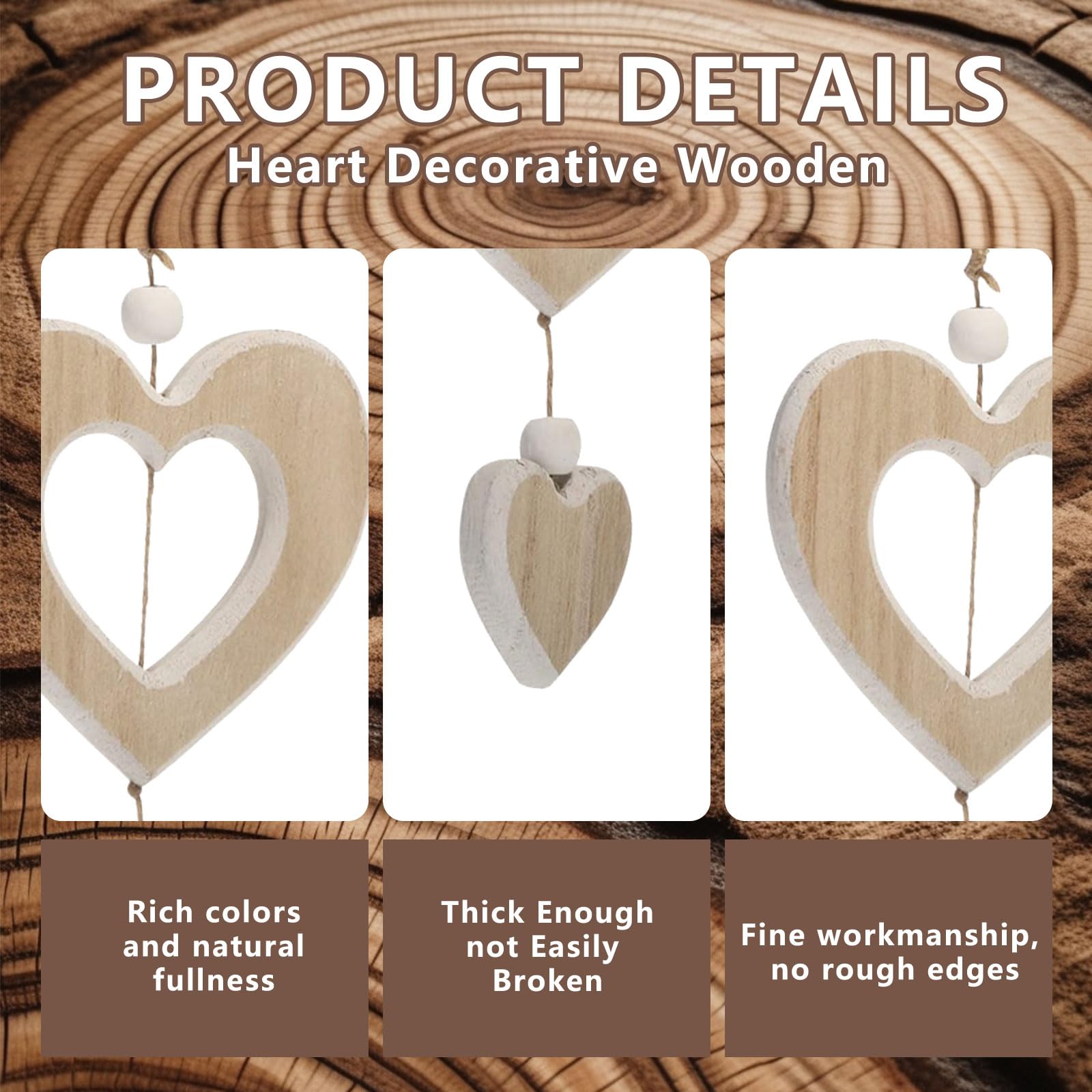 Ciondolo decorativo a forma di cuore in legno per finestre idea regalo