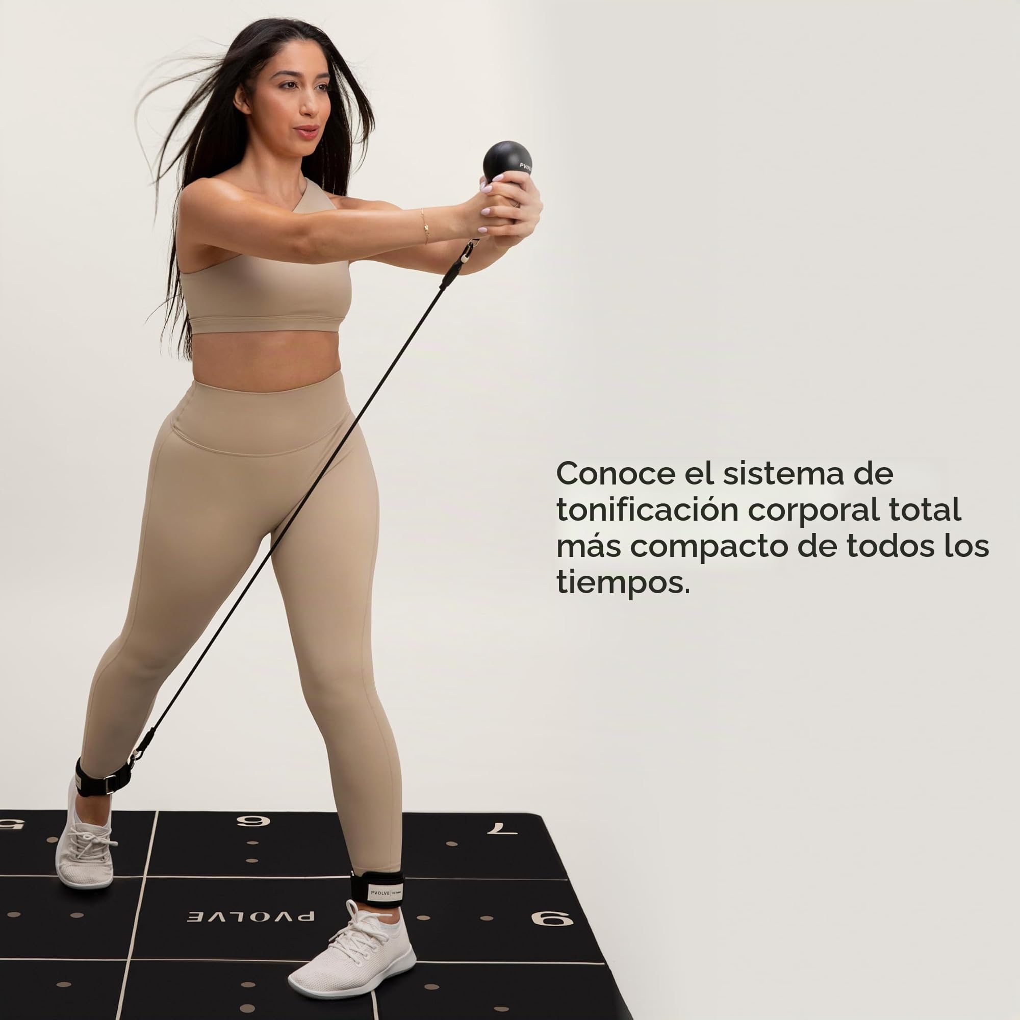 Pvolve P.3 Trainer- Home Gym Fitness Equipment Resistance Band with Ankle Strap and Weight System