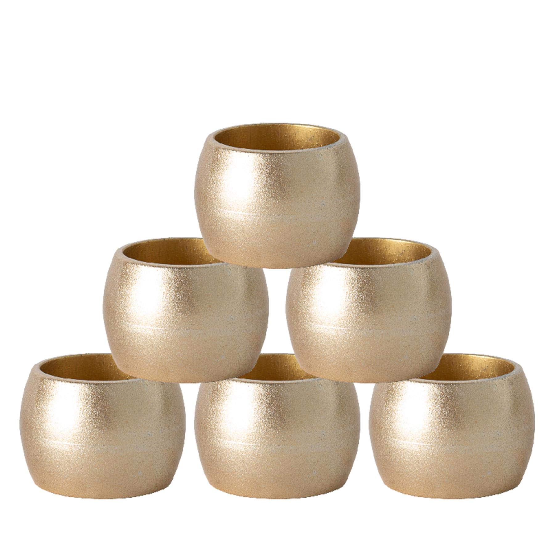 Argon Tableware Gold Metallic Melamine Napkin Rings - Pack Of Six