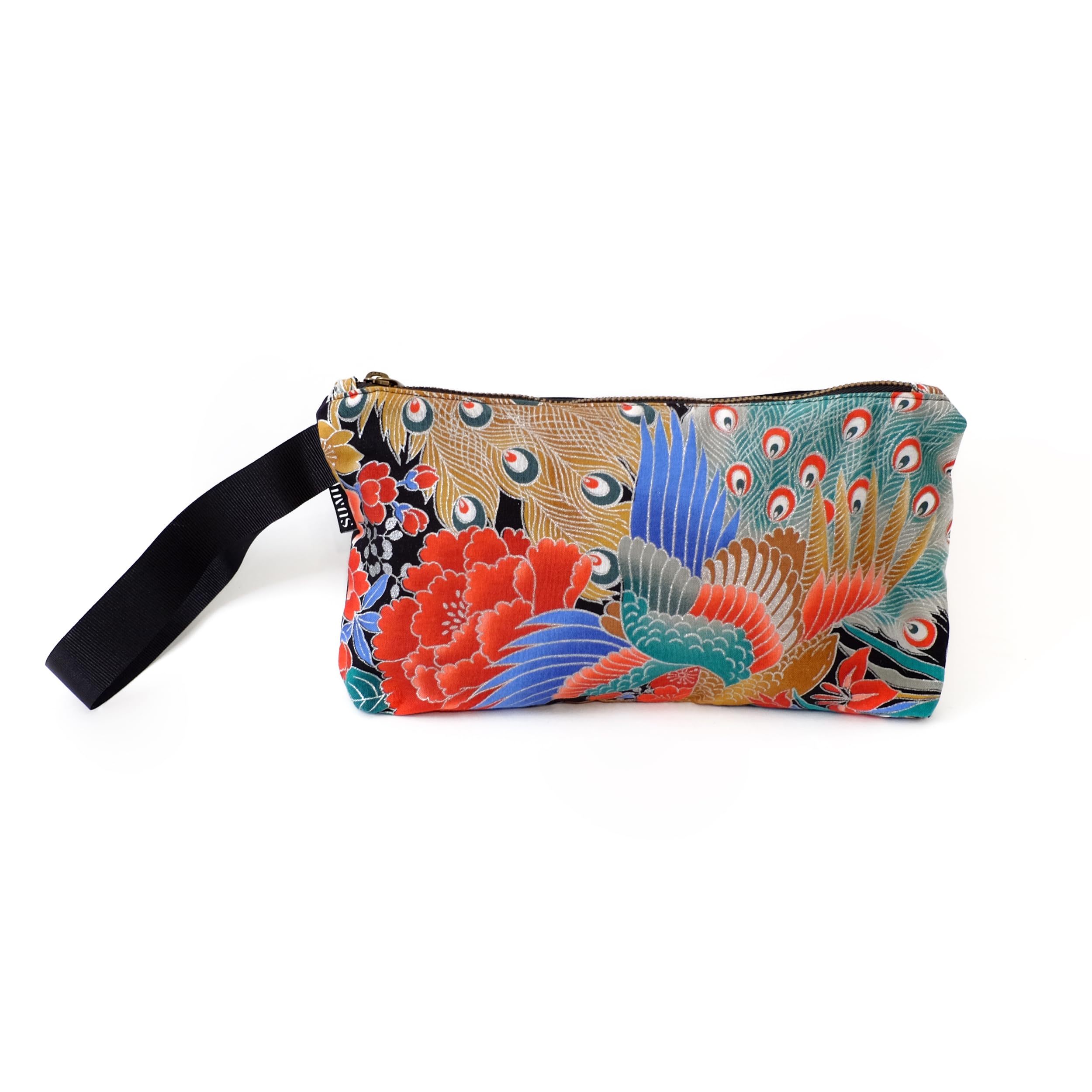 SUMI Bolso de Mano Estilo Japonés, Bolsito Versátil de Mujer, 24 x 17 cm, Cremallera, Estampado tradicional Japonés
