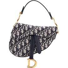 Pre-Loved Saddle Handbag Oblique Canvas Mini, Blue