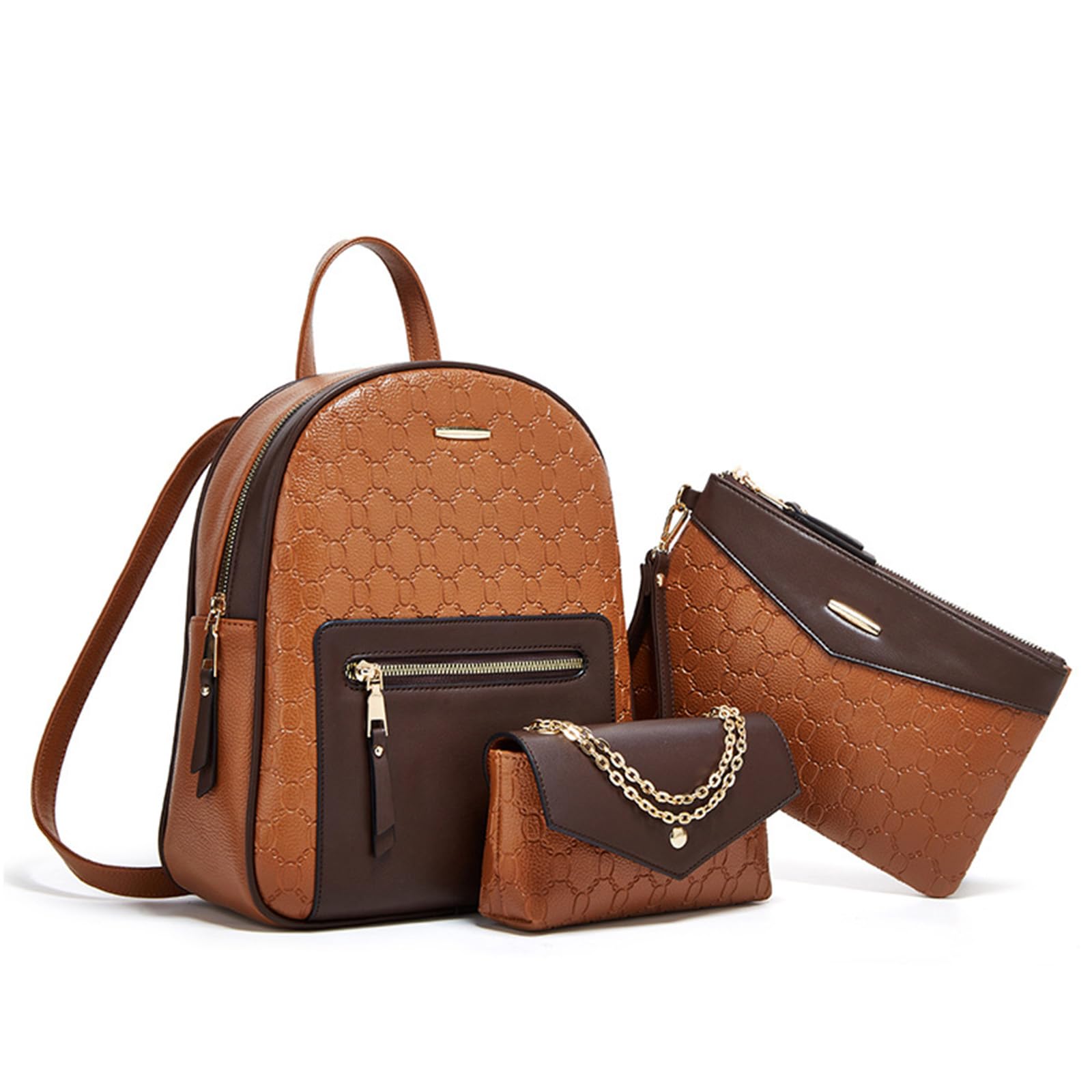 DEERWORD Mujer Bolsos Mochila Casual Bandolera Marca Mediano Antirrobo Italianos PU Cuero 82118 1 piezas Marrón