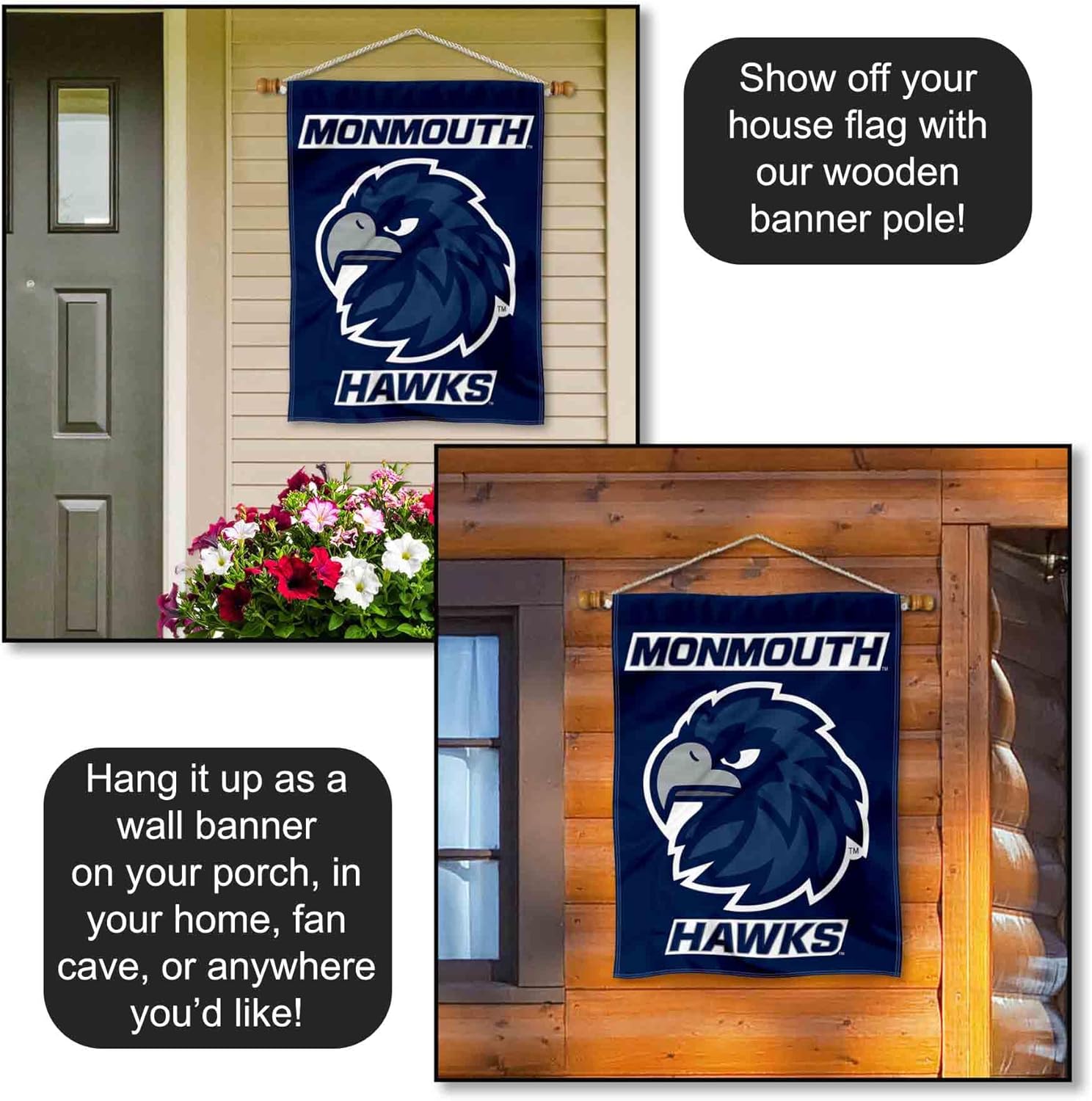 Monmouth Hawks Double Sided House Flag