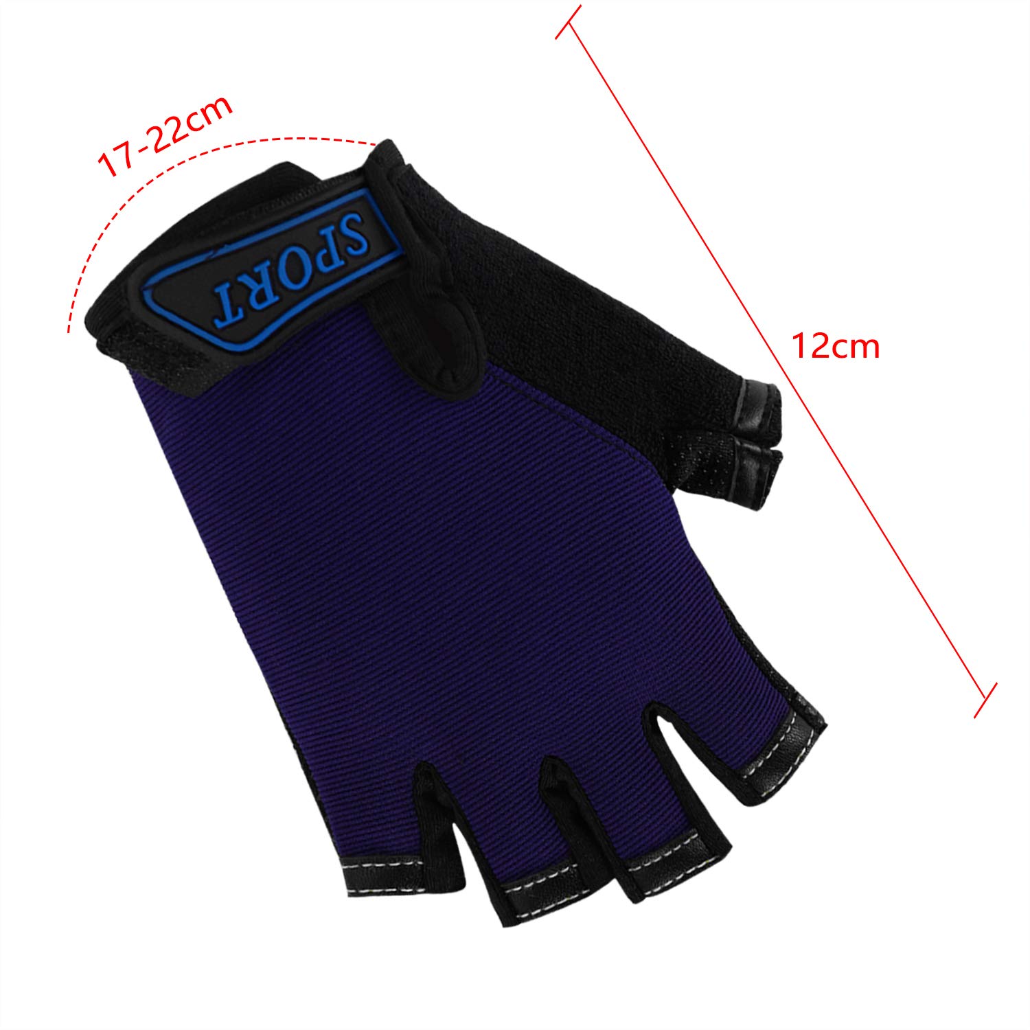 UENXRXE Gants Vélo Enfant Demi-Doigts Antidérapants - Protection Sportive 4-12 Ans