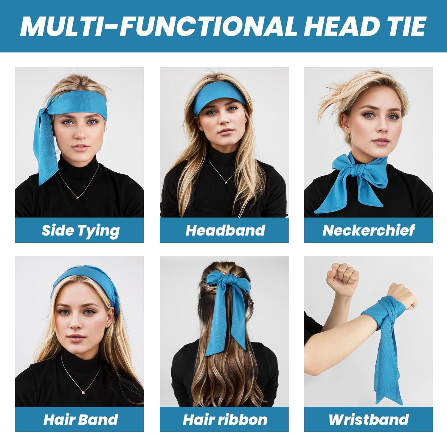 TopTie Custom Tie Back Headband, Tie Sweatband, Sports Headband, Design Your Own Headband with Logo