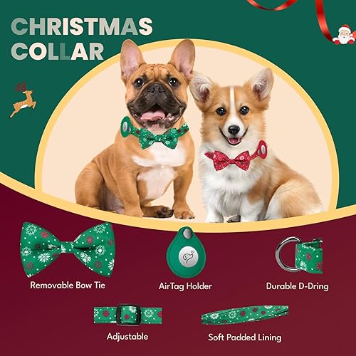 Miniatura 2 de MIDOG AirTag - Collar de perro de moda para perros pequeños, medianos y grandes, con funda de soporte para AirTag, collar ajustable de nailon suave