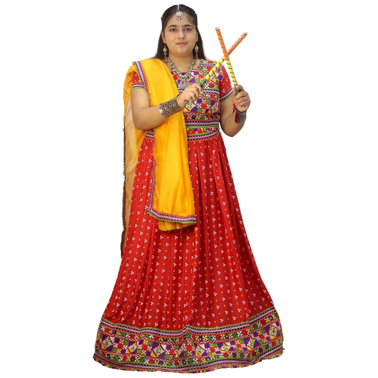 NATKHAT DRESS -Ghaghra Choli Garba, Ethnic Gujarati Style Cotton Rayon Long Skirt Lehenga NATKHAT DRESS -Ghaghra Choli Garba, Ethnic Gujarati Style Cotton Rayon Long Skirt Lehenga