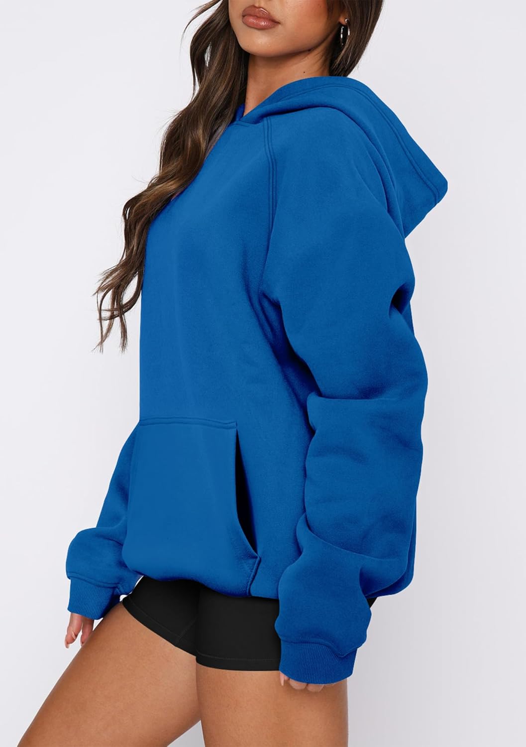 onlypuff Women Pullover Sweatshirt Long Sleeve Hoodies Kangaroo Pocket Fleece Basic Sweater - Image 4