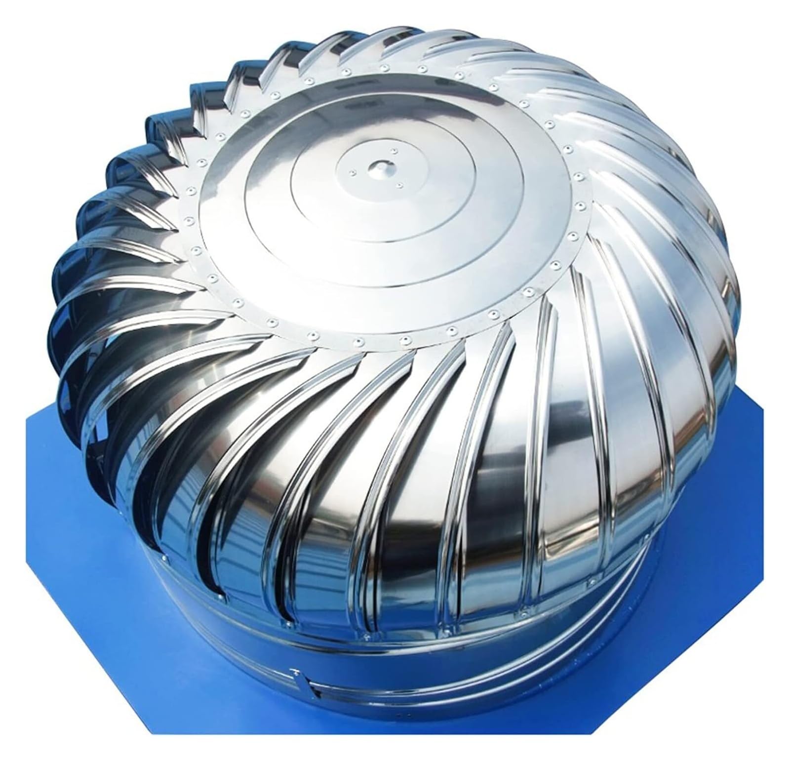 Knbhgujmd One Color Rotating Chimney Cowl Cap, 304 Stainless Steel Rotating Turbine Ventilator Chimney Cowl With Claw Base 200Mm