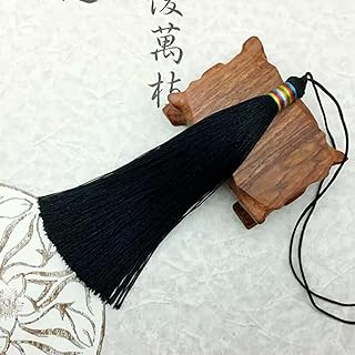 Colgante con borlas de 13 cm para Hacer Joyas, Hecho a Mano, con Nudo Chino, Color Negro