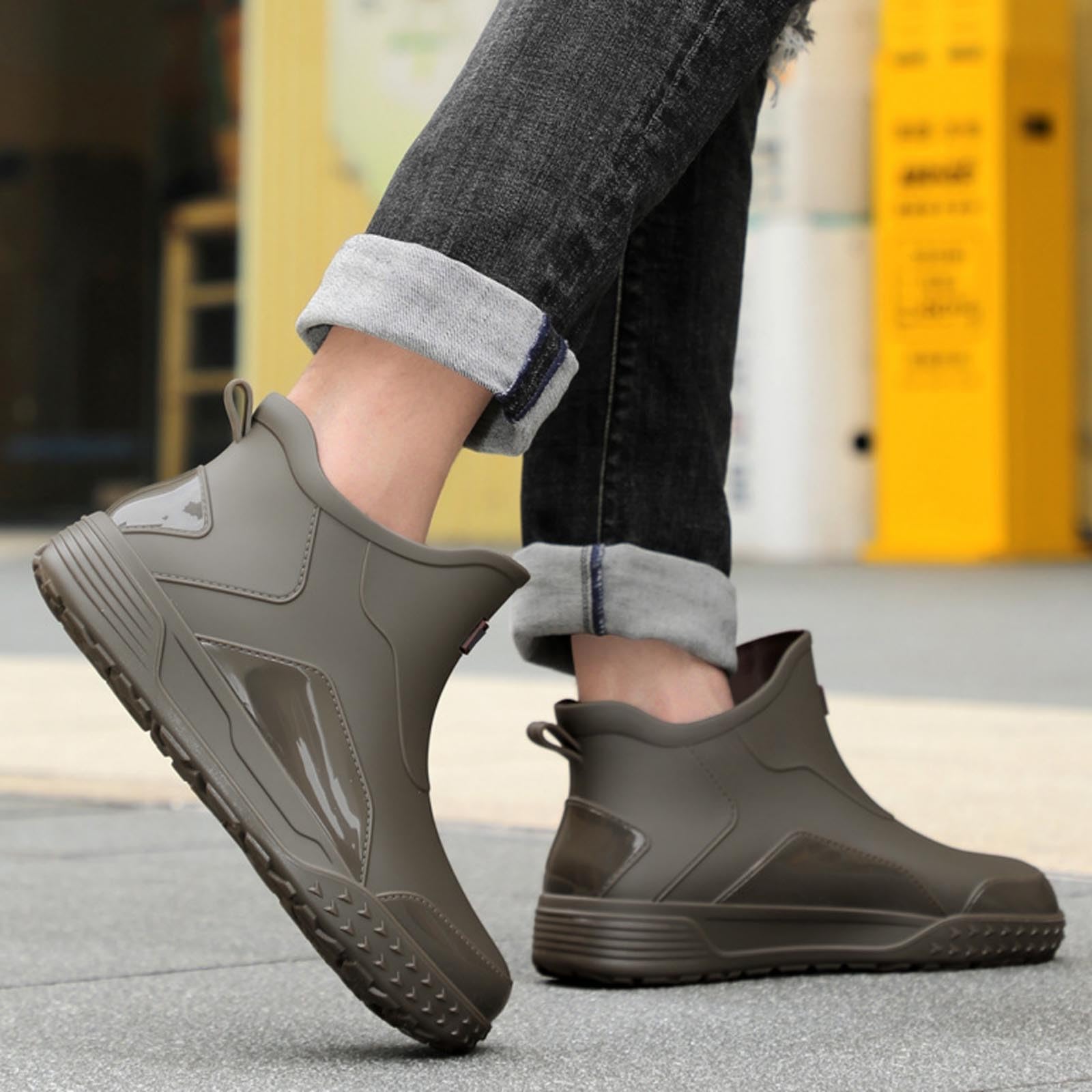 Gummistiefel Arbeit Herren Gummischuhe Wasserdicht Damen Leicht Regenstiefel Erwachsene Freizeit Gartenschuhe Winter Stiefeletten Garten