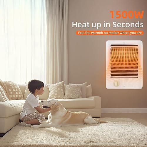 Miniatura 2 de Calentador de pared eléctrico mejorado con termostato (modelo CSC151TW, Parte 67509), 5120 BTU, 120 voltios, 1500 vatios, blanco