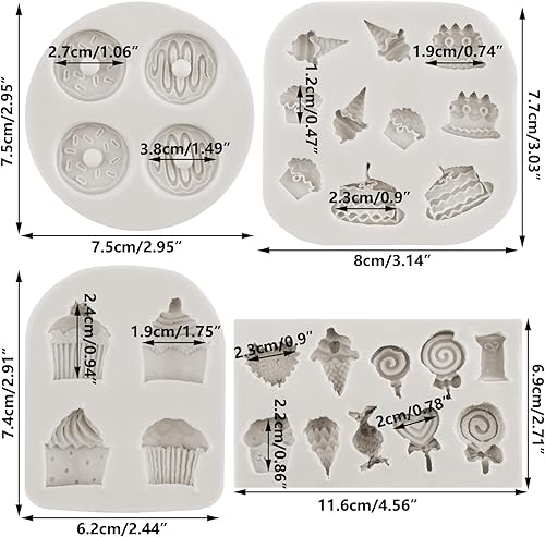 Miniatura 2 de MINFEIDMS Moldes de silicona para conos de helado, molde para fondant, molde de piruleta para decoración de tartas, decoración de cupcakes, pasta de