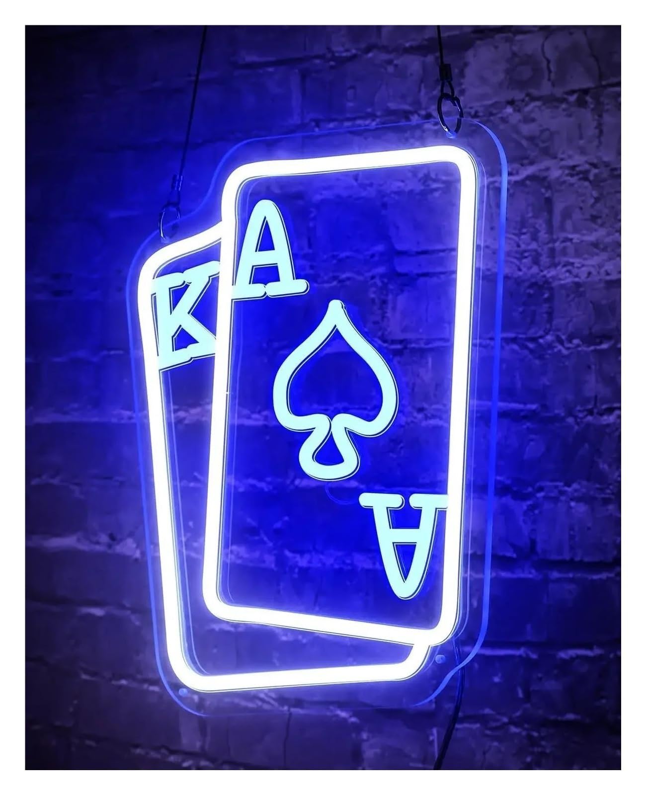 Insegna luminosa al neon Poker blu per insegna al per neon LED per per per decorazione da parete con per usb dimmerabile per per 33x27cm