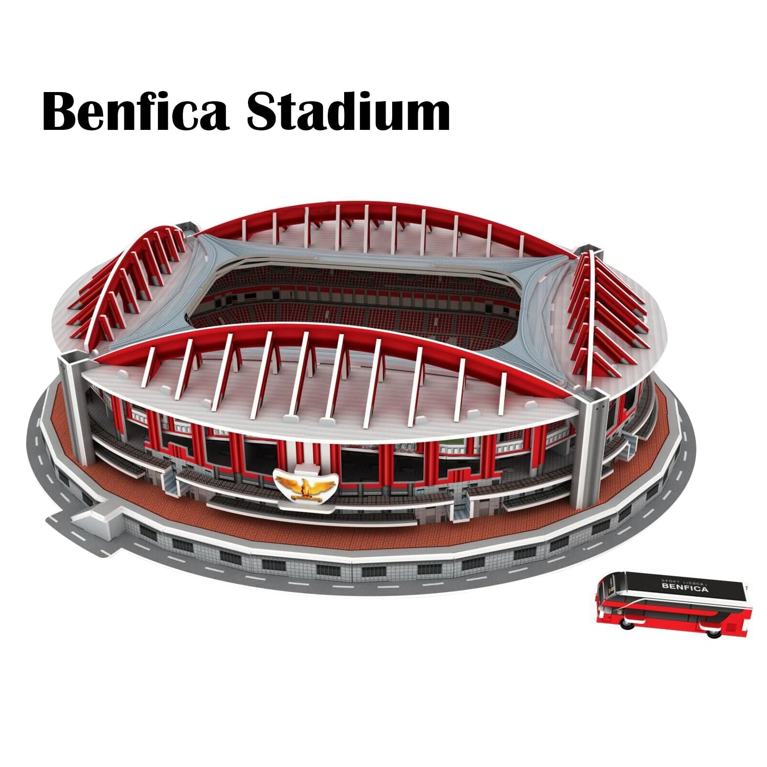 Georgie Porgy 3D Football Stadium Puzzle Toy DIY Building Model Kits Construction Sets (Benfica Stadium 123 Pieces) - Image 3