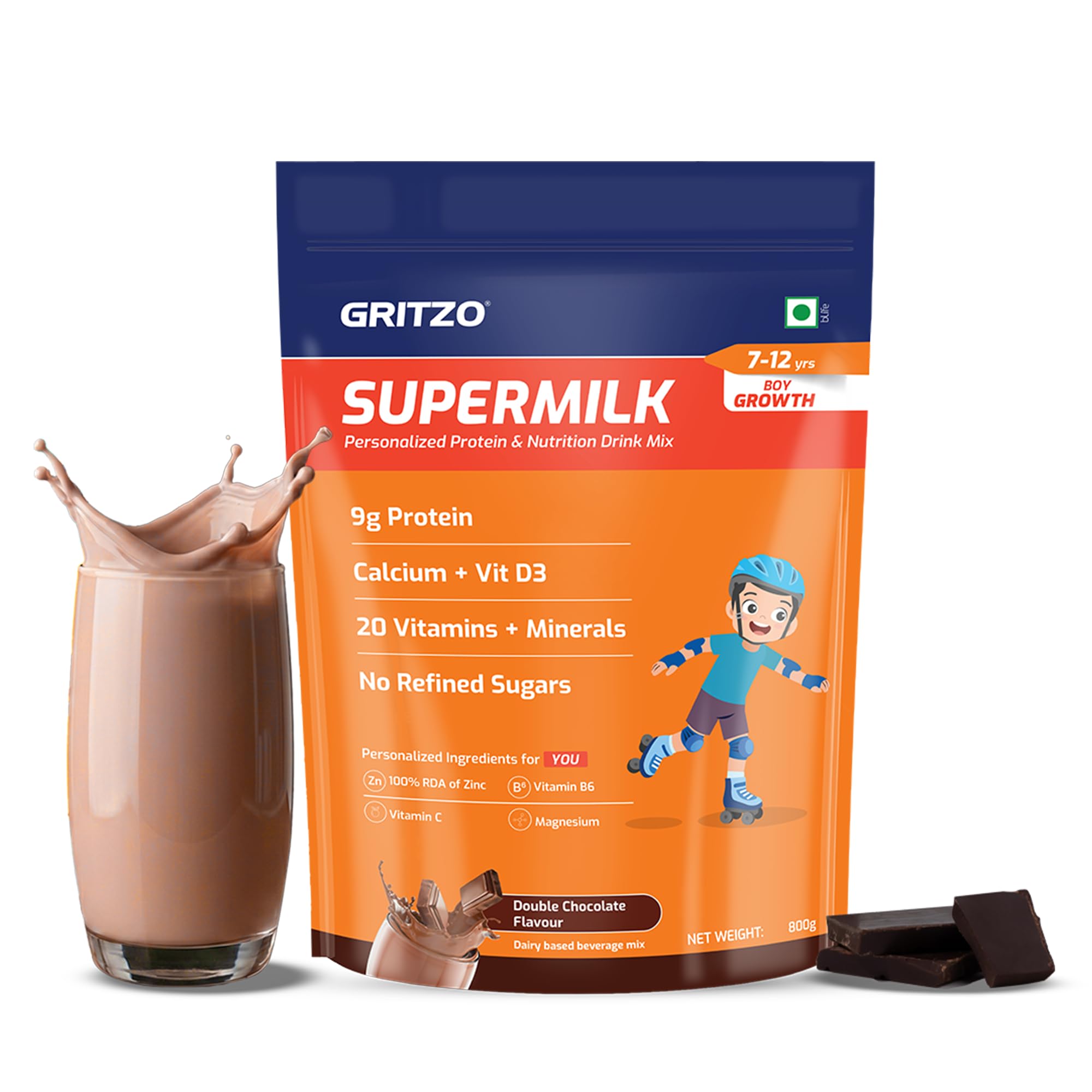 Gritzo SuperMilk Growth (7-12y Boy), Double Chocolate, 400g — Amazon image 15