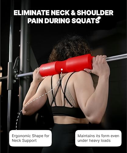 Vista 85 de DMoose Fitness Almohadilla de barra para empuje de cadera, sentadillas y estocadas, cojín de espuma gruesa antideslizante para soporte de cuello