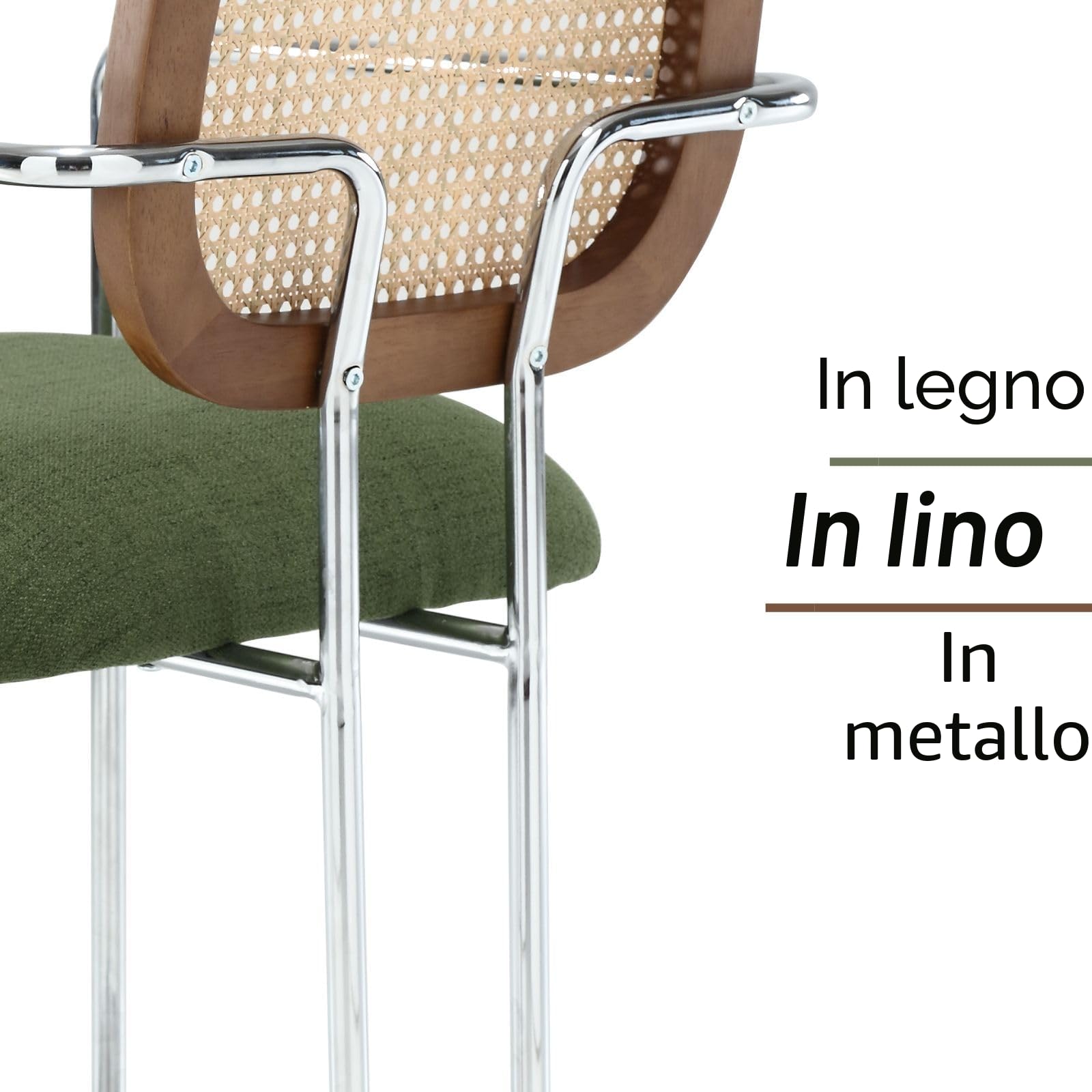 chairus Set di 2 Sedie da Pranzo Sedie da Cucina in Tessuto di Lino, Verde | sedie sala da pranzo sedie da cucina moderne sedie imbottite per pranzo
