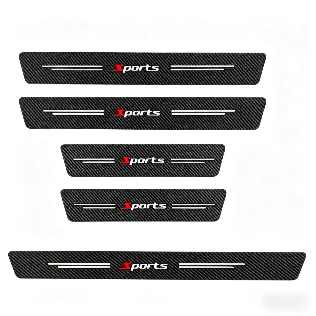R-timer 5 Pcs Door Sill Protectors for Suzuki Alto VII 2009-2014,Carbon Fiber Texture Step Plate Scuff Guard Auto Interior Styling Accessories Parts
